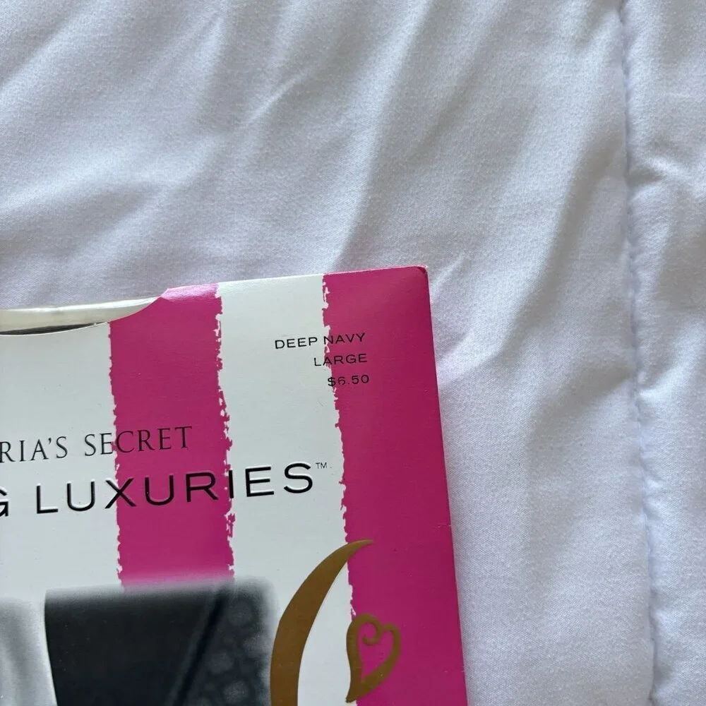 NEW Vintage Victoria's Secret Pantyhose Deep Navy Large Lingerie‎ For Legs